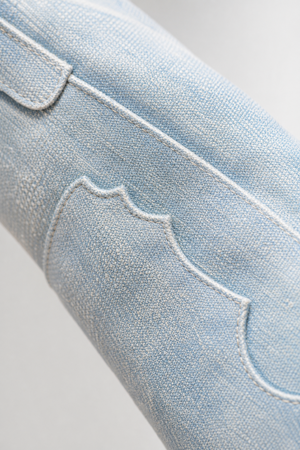 Bottes Santiags en Denim Bleu Clair Brodé à Talon 5cm
