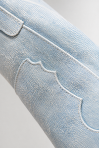 Bottes Santiags en Denim Bleu Clair Brodé à Talon 5cm
