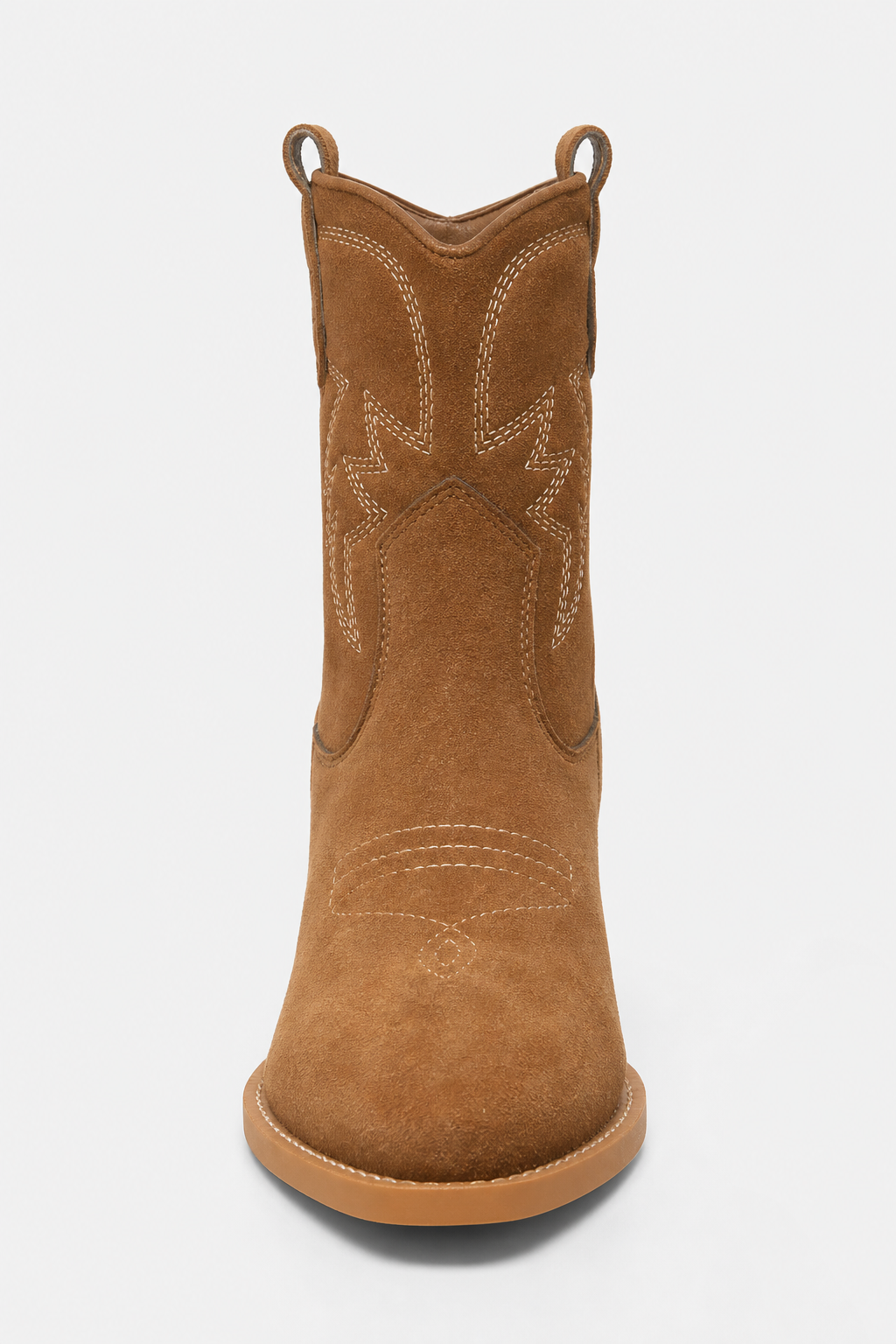 Bottes Santiags en Daim Brun Brodées Western