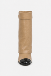 Bottes Hautes en Similicuir Camel