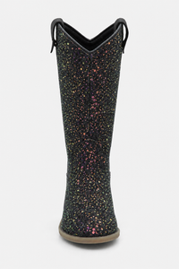 Bottes Santiags pour Enfant Noires à Paillettes Multicolore