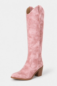 Santiags en Daim Rose Tie-Dye Hautes