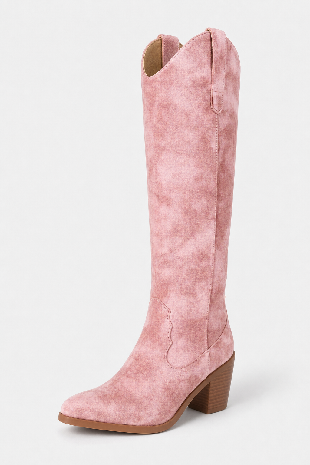 Santiags en Daim Rose Tie-Dye Hautes