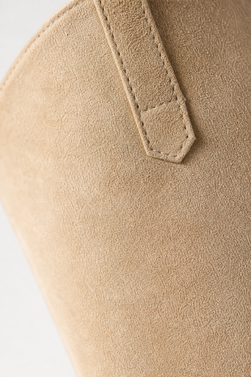 Bottes Santiags Hautes en Daim Beige à Bout Pointu