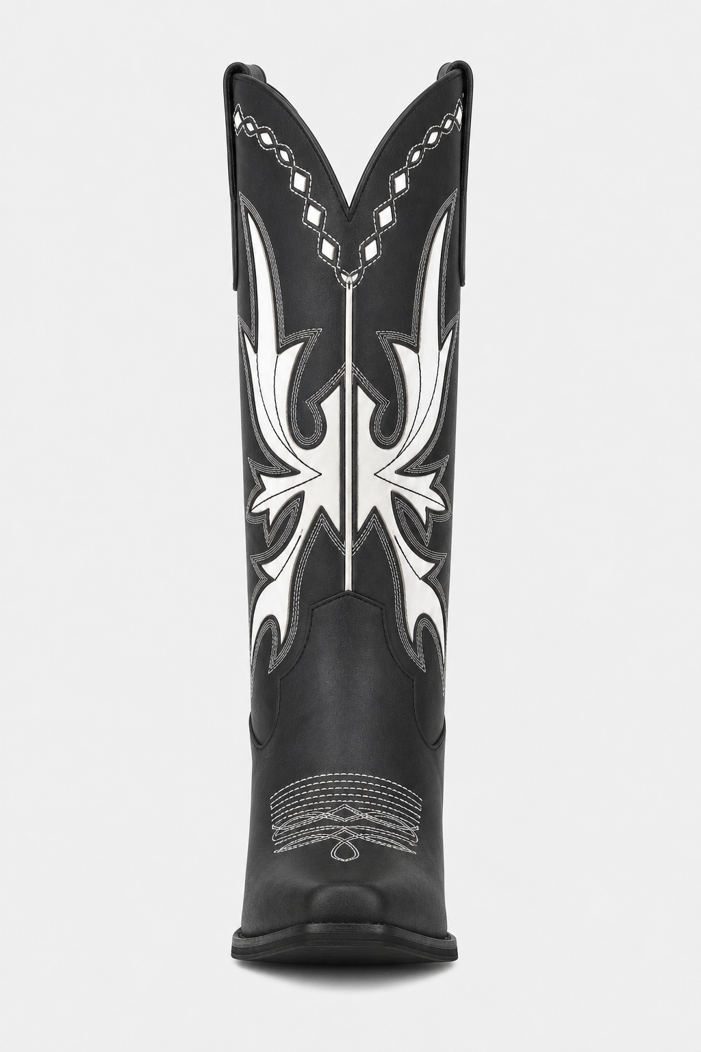 Bottes de Cowboy Bicolores Noir et Blanc Brodées