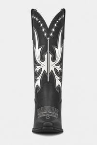 Bottes de Cowboy Bicolores Noir et Blanc Brodées
