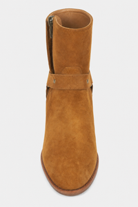Bottines Pointues en Daim Camel avec Harnais