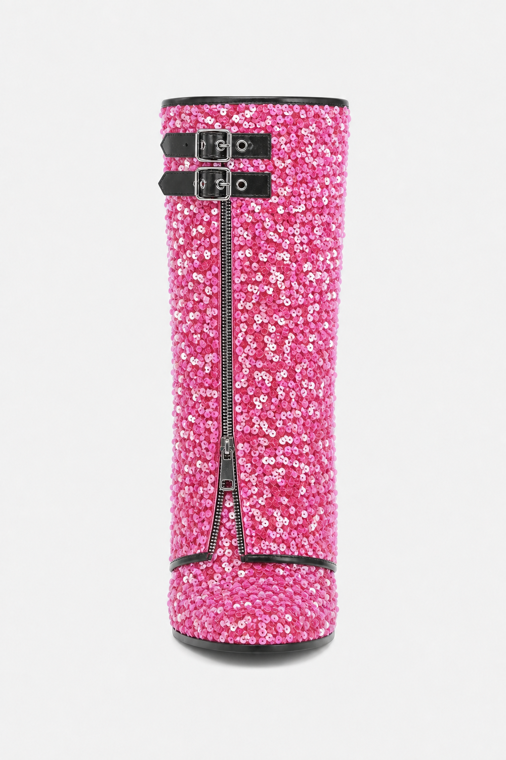 Bottes Santiags Roses Vives à Paillettes et Boucles