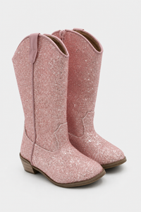 Bottes Santiags Enfant Roses Pailletées