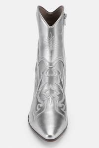 Bottes Santiags Argentées Métallisées à Broderies