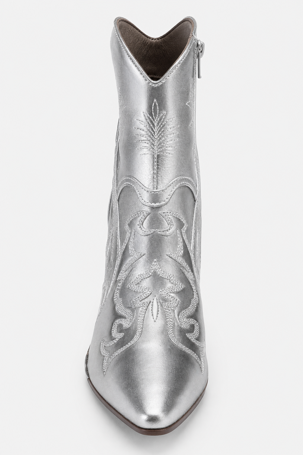 Bottes Santiags Argentées Métallisées à Broderies