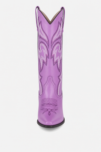 Bottes Santiags Lilas à Motifs Brodés