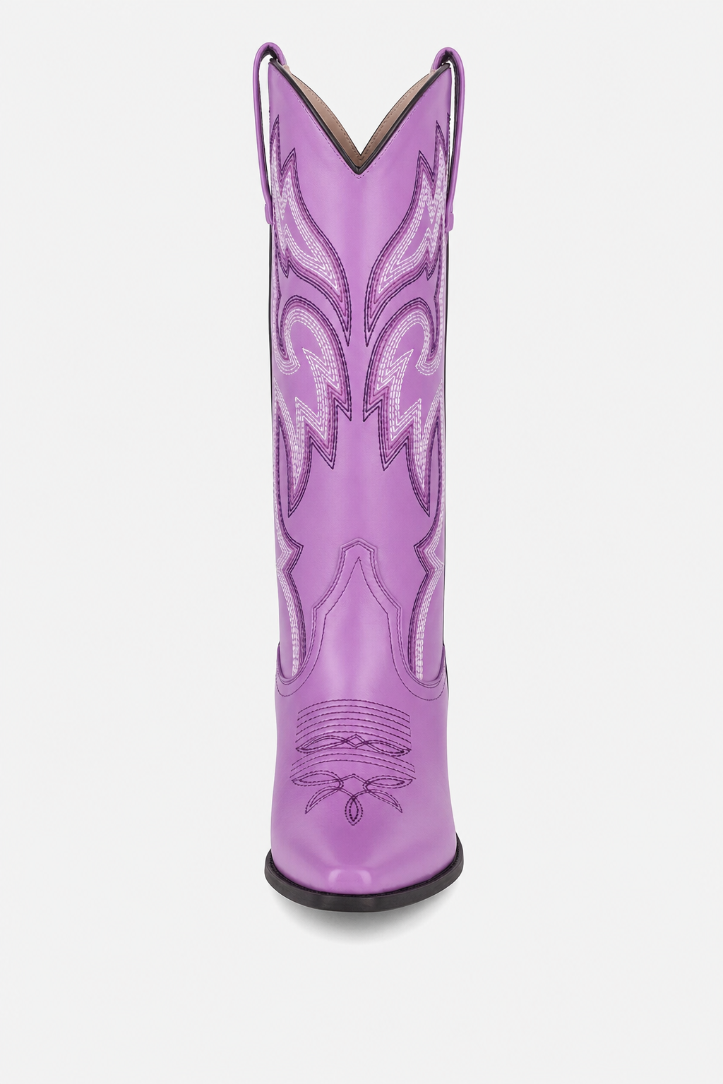 Bottes Santiags Lilas à Motifs Brodés