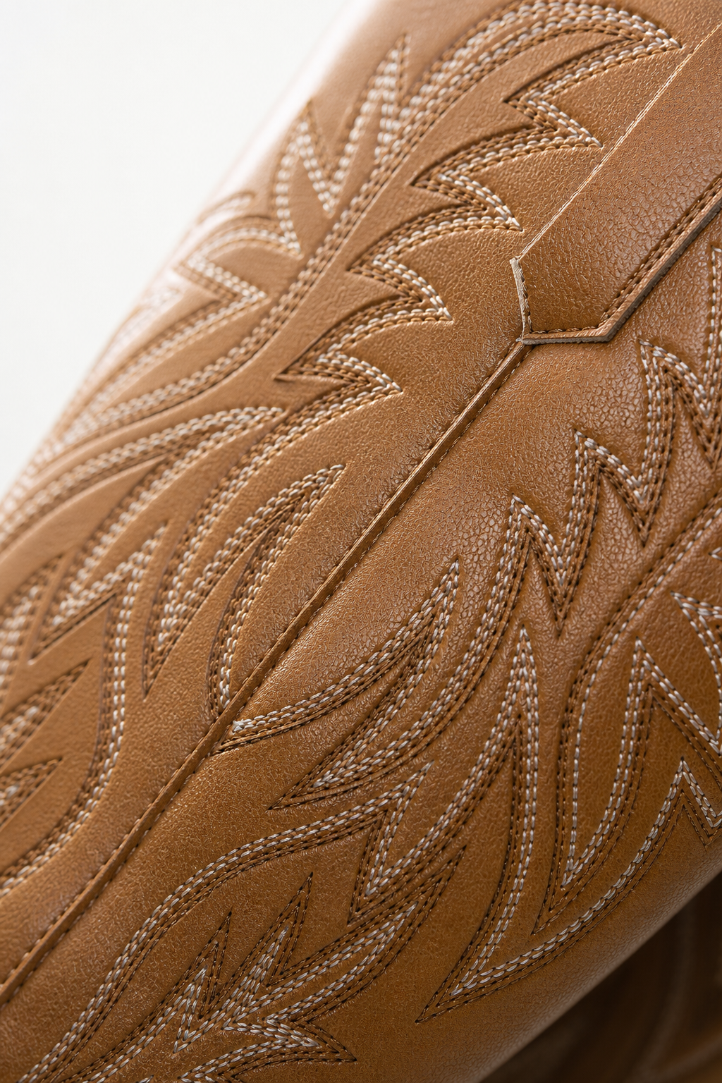 Bottes Santiags Mi-Mollet Camel à Motifs Western Brodées