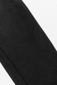 Bottes Santiags Hautes en Daim Noir Brodé