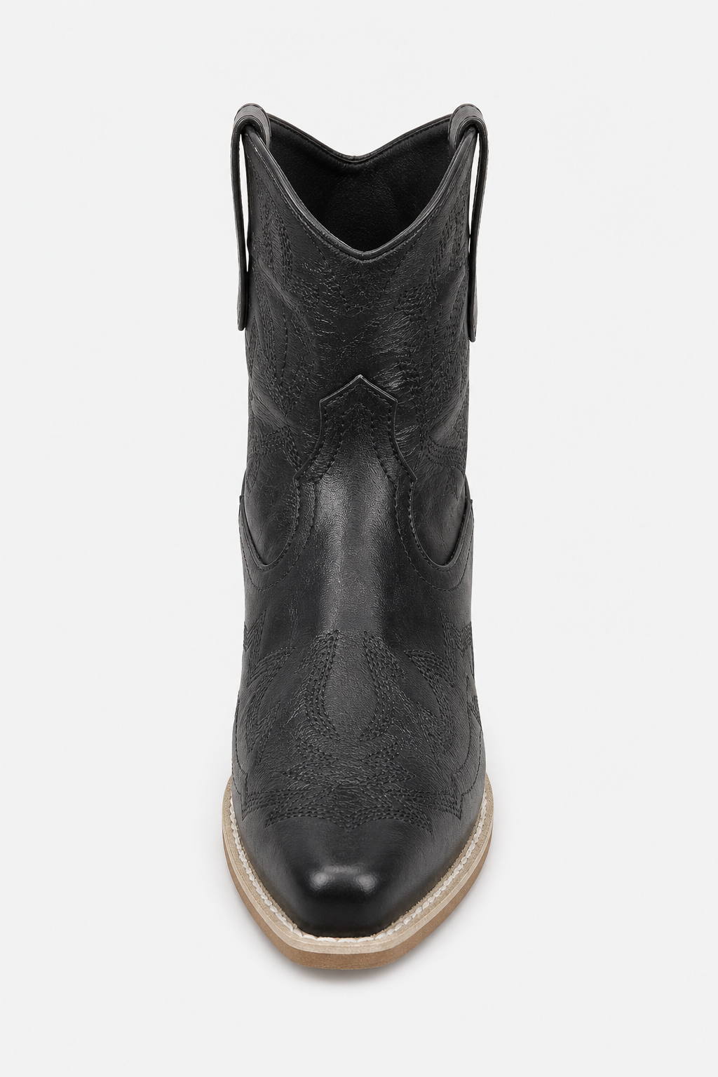 Bottines en Similicuir Noir à Motifs Western
