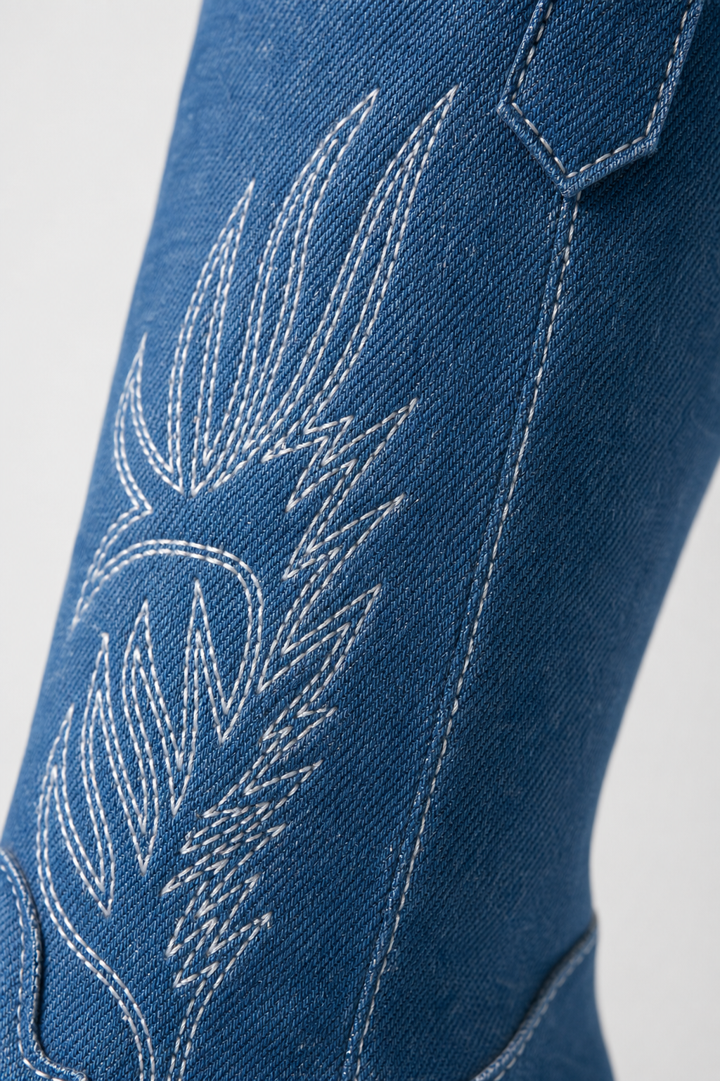 Bottes de Cowboy en Jean Bleu à Broderies Western