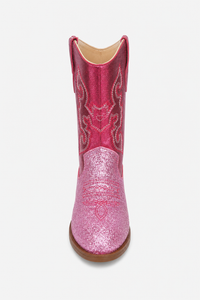 Bottes Santiags pour Enfant Rose Fuchsia à Paillettes