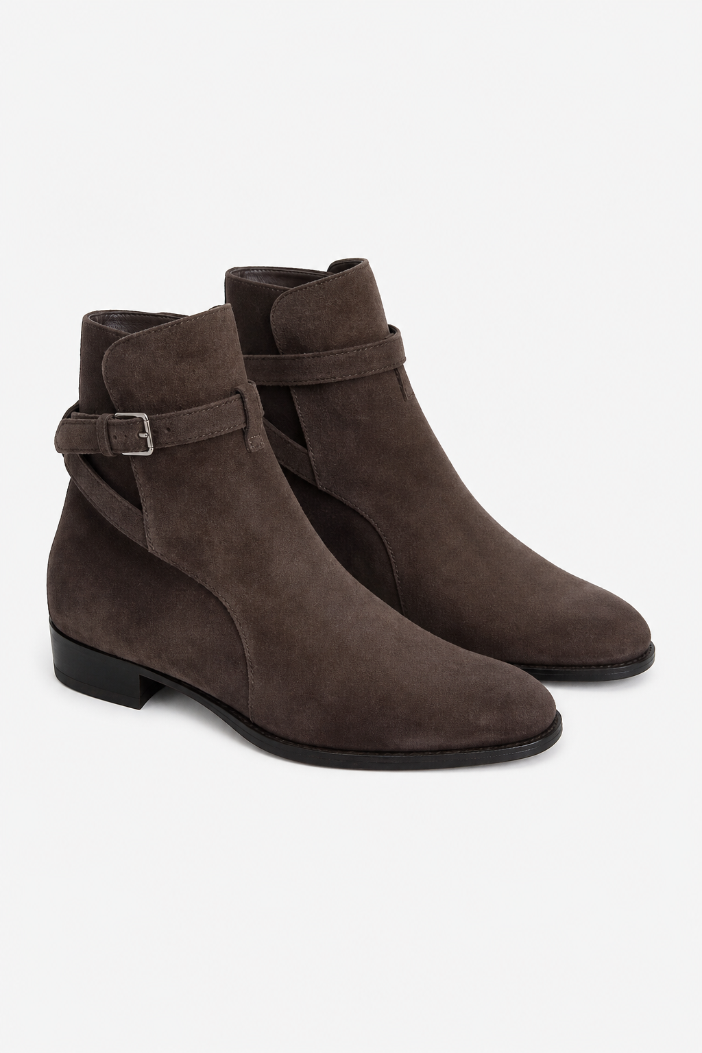 Bottine Homme en Daim Marron à Bride Bouclée