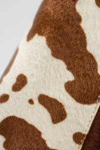 Santiags pour Enfant à Motif Vache Marron et Crème avec Zip