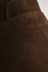 Bottines en Daim Marron à Sangle et Anneau