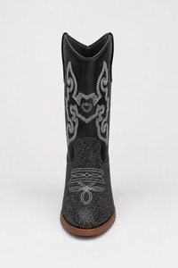 Bottes Santiags pour Enfant Noires Pailletées Brodées