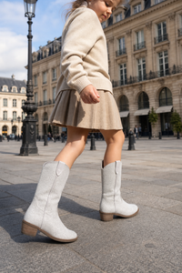 Bottes Santiags pour Enfant Pailletées Blanches