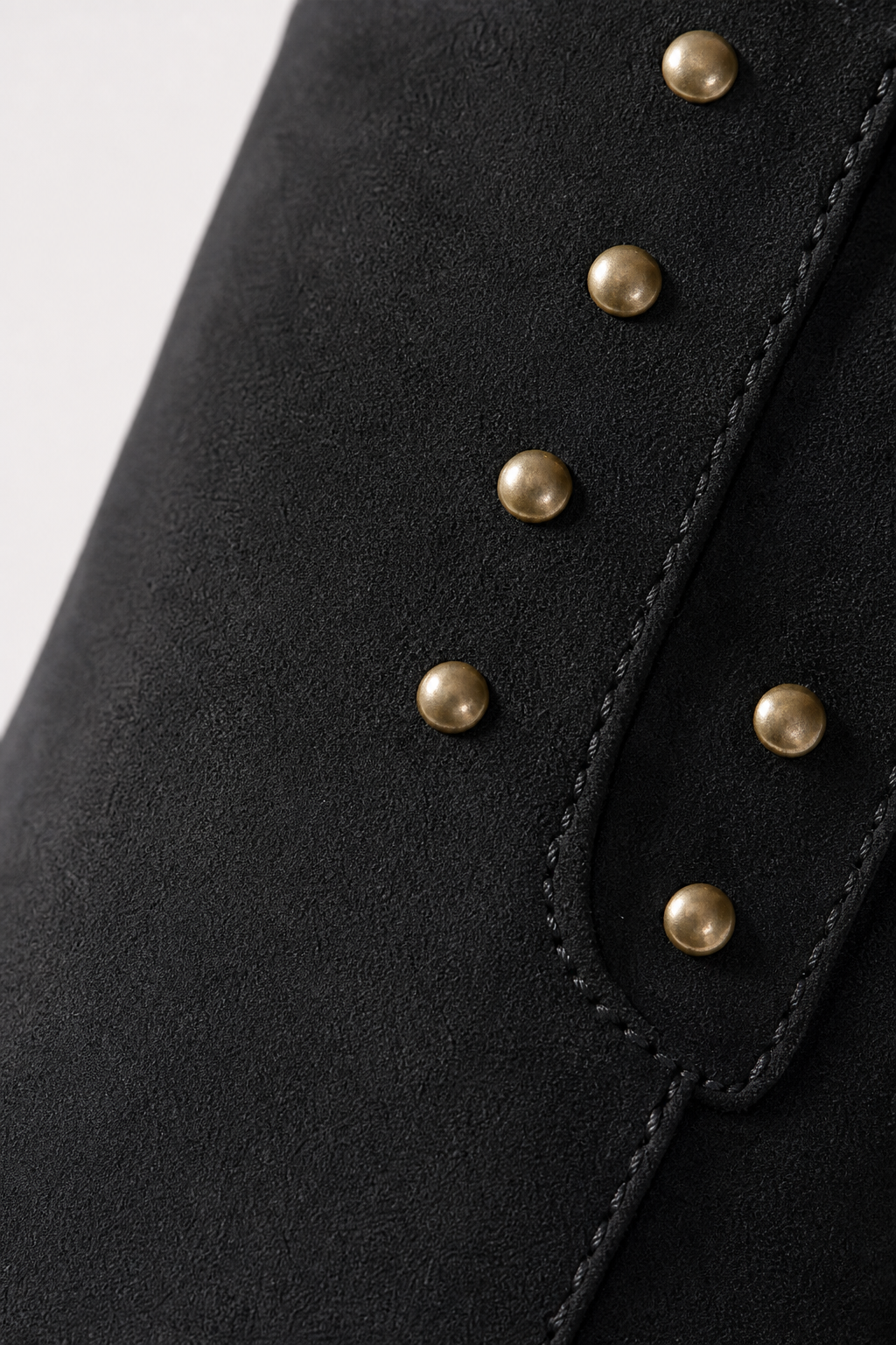 Bottes Western Noires en Daim à Franges et Clous
