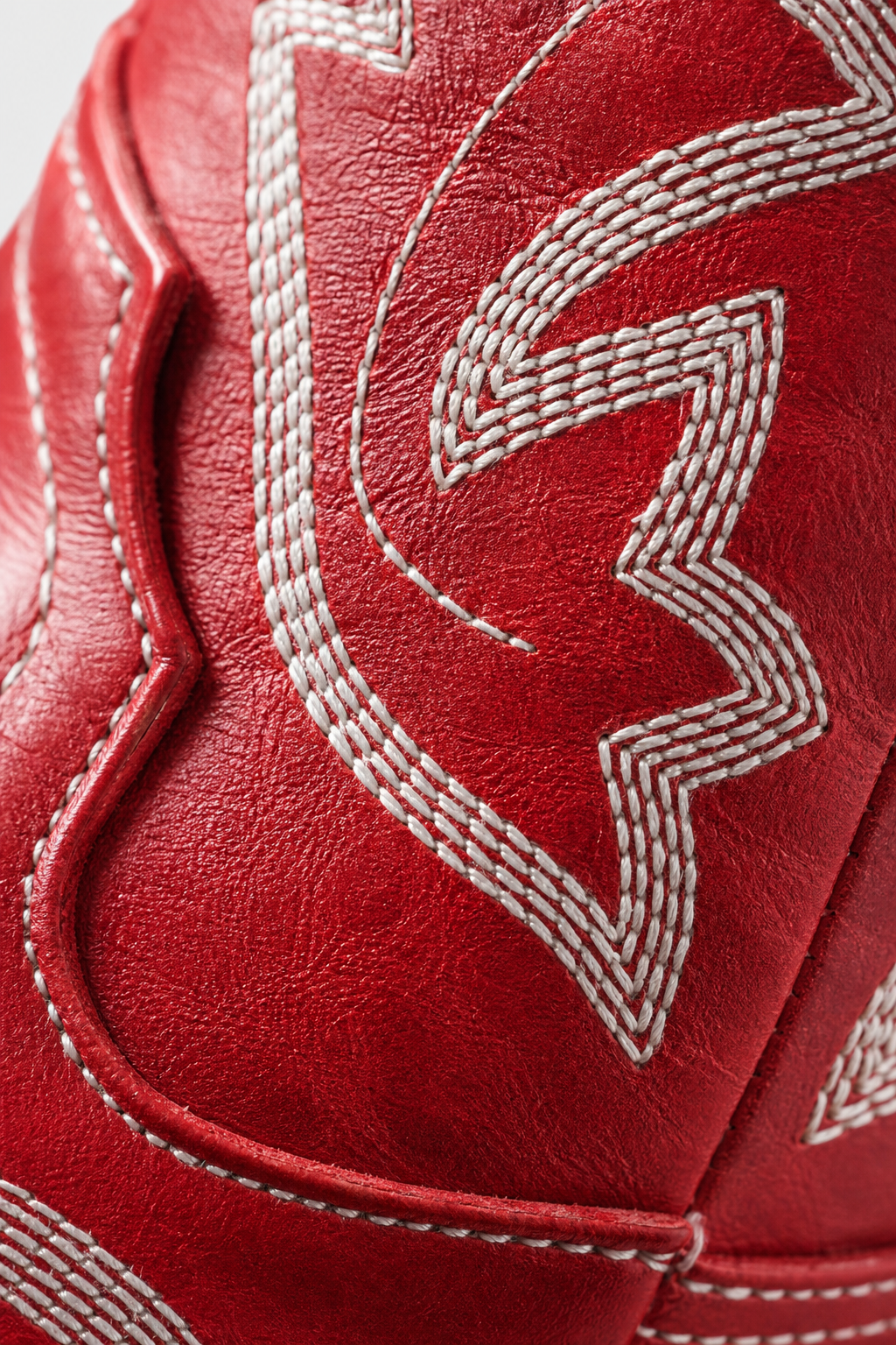 Bottines Santiags Rouges en Similicuir avec Broderies
