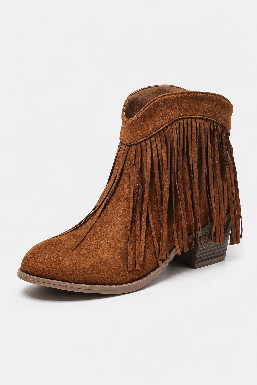 Bottines Marron en Daim à Franges Style Bohème