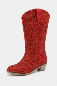 Bottes Santiags pour Enfant en Paillettes Rouges