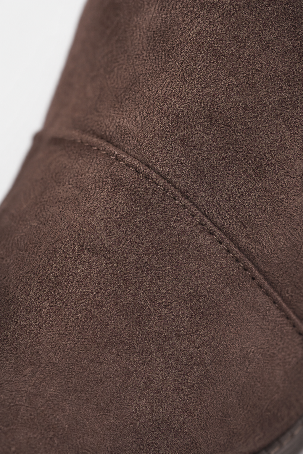 Bottes en Daim Marron Froissées à Talon Bloc