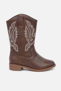 Bottes Santiags pour Enfant Marron à Broderies Western