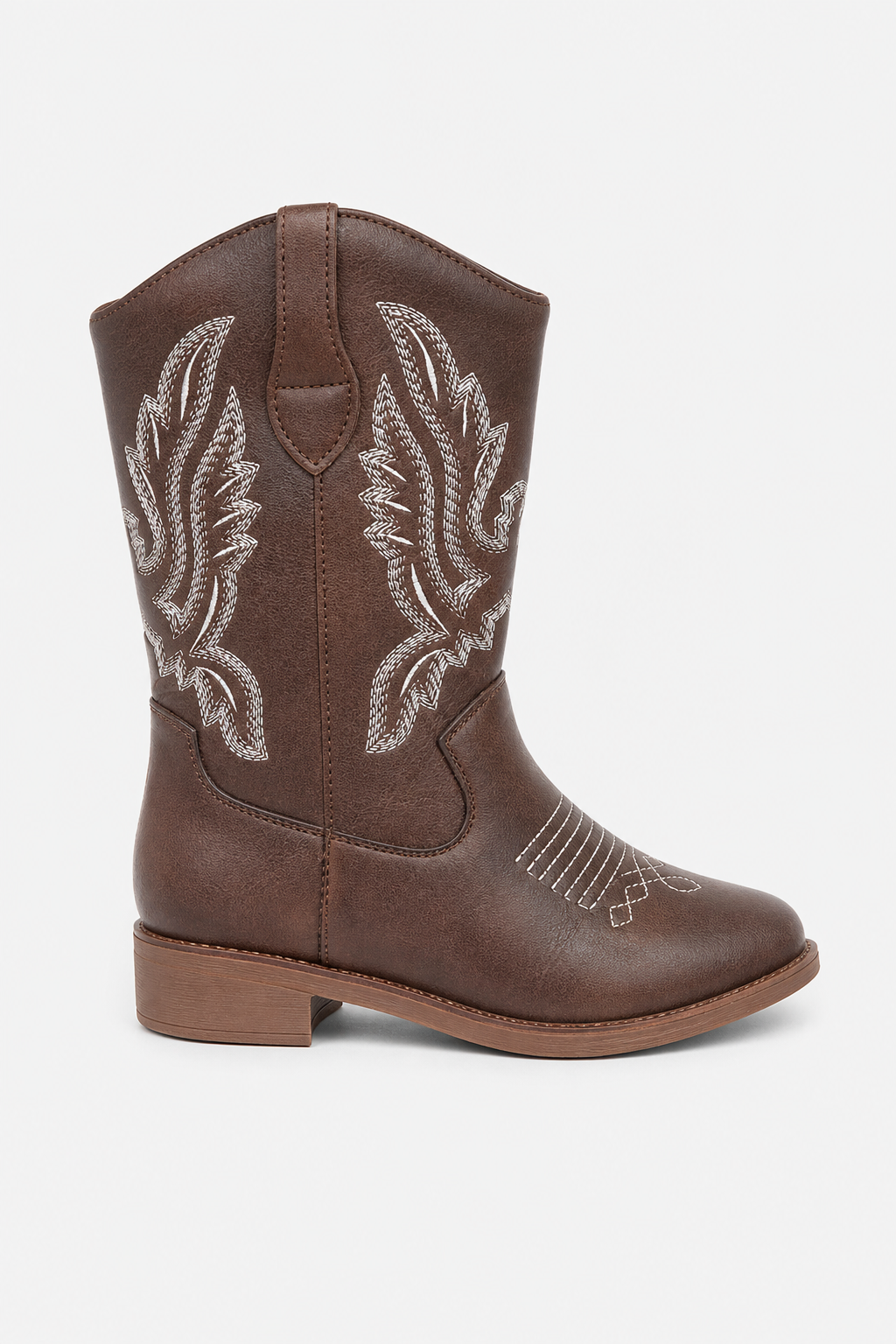 Bottes Santiags pour Enfant Marron à Broderies Western