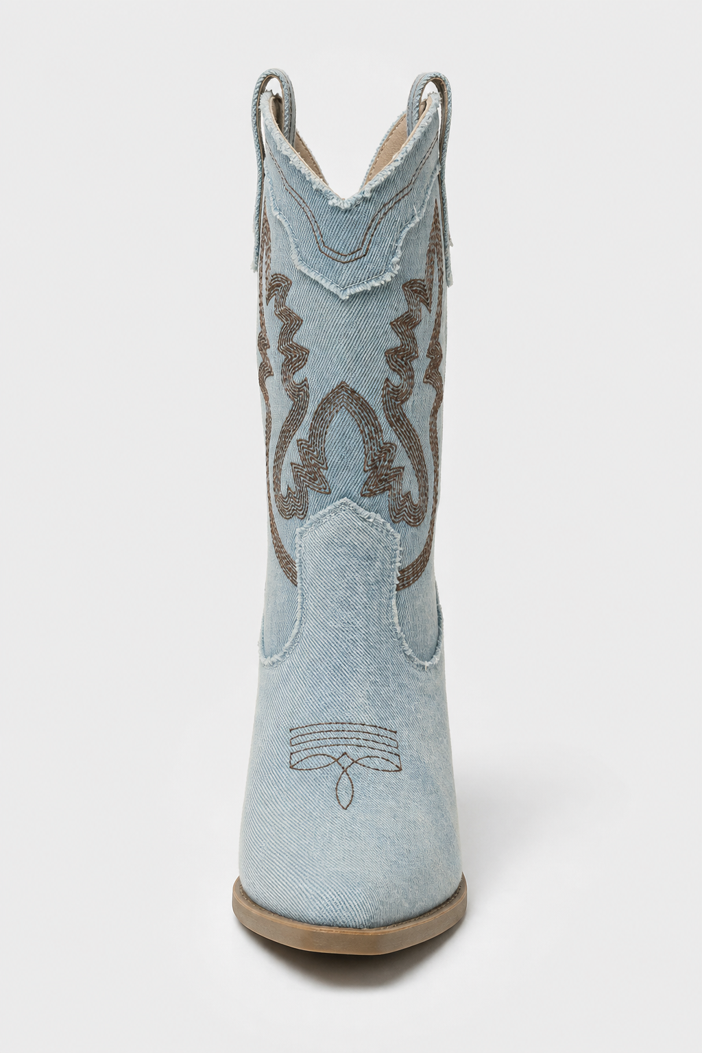 Bottes Santiags en Jean Clair à Broderies Western