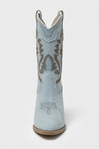 Bottes Santiags en Jean Clair à Broderies Western