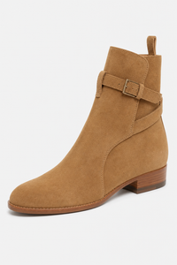 Bottine Homme en Daim Camel à Bride Boucle