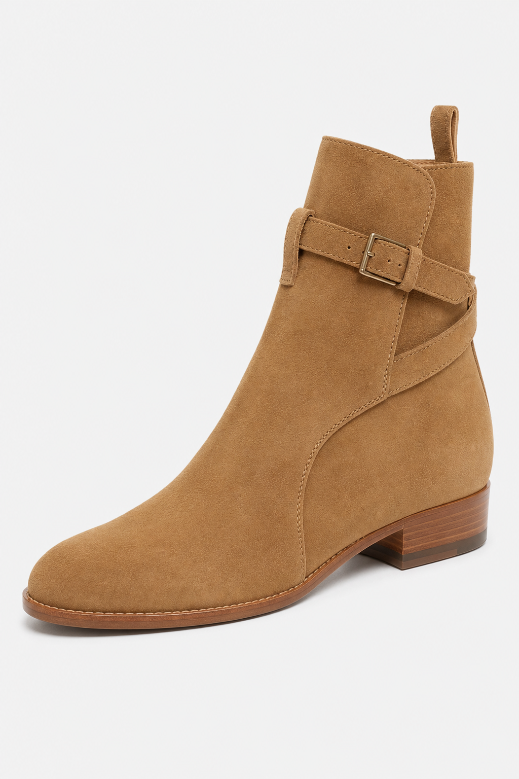 Bottine Homme en Daim Camel à Bride Boucle