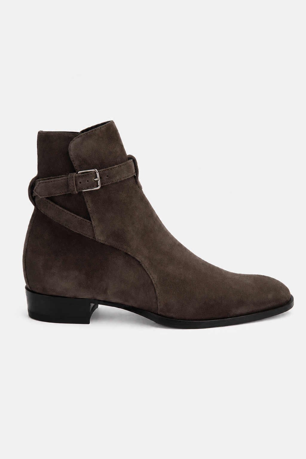Bottine Homme en Daim Marron à Bride Bouclée