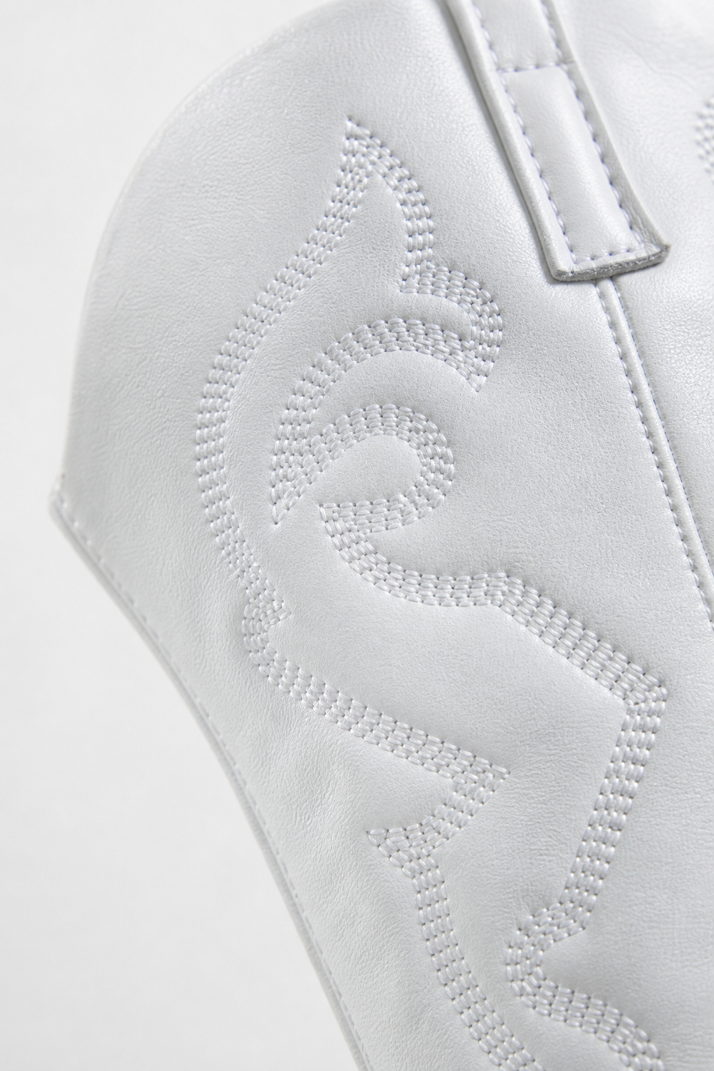 Bottes Santiags Blanches Mi-Mollet Brodées