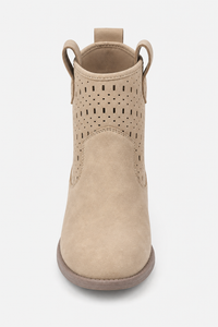 Bottines Taupe Perforées à Bout Pointu