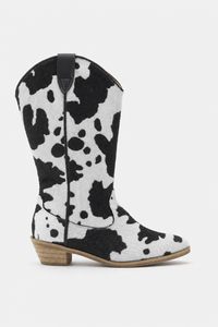 Bottes Santiags pour Enfant à Motif Vache Noir et Blanc
