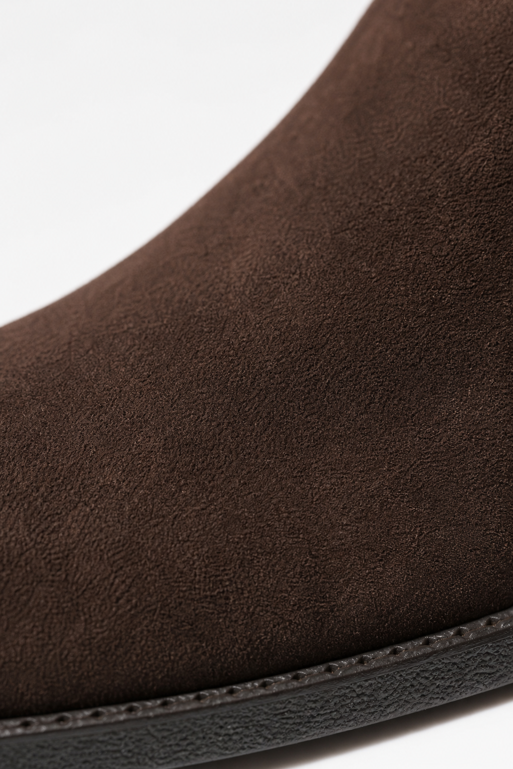 Bottes en Daim Marron Foncé à Franges Mi-Mollet