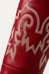 Bottes Santiags Rouges Hautes à Broderies