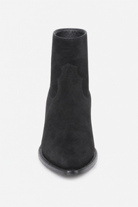 Bottines Santiags en Daim Noir à Talon Cubain