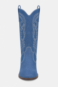 Bottines Country en Jean Bleu à Broderies Western