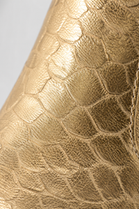 Bottines Dorées à Embout Métallique Effet Croco