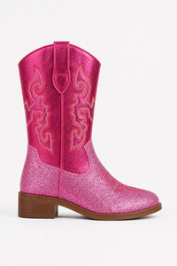 Bottes Santiags pour Enfant Rose Fuchsia à Paillettes