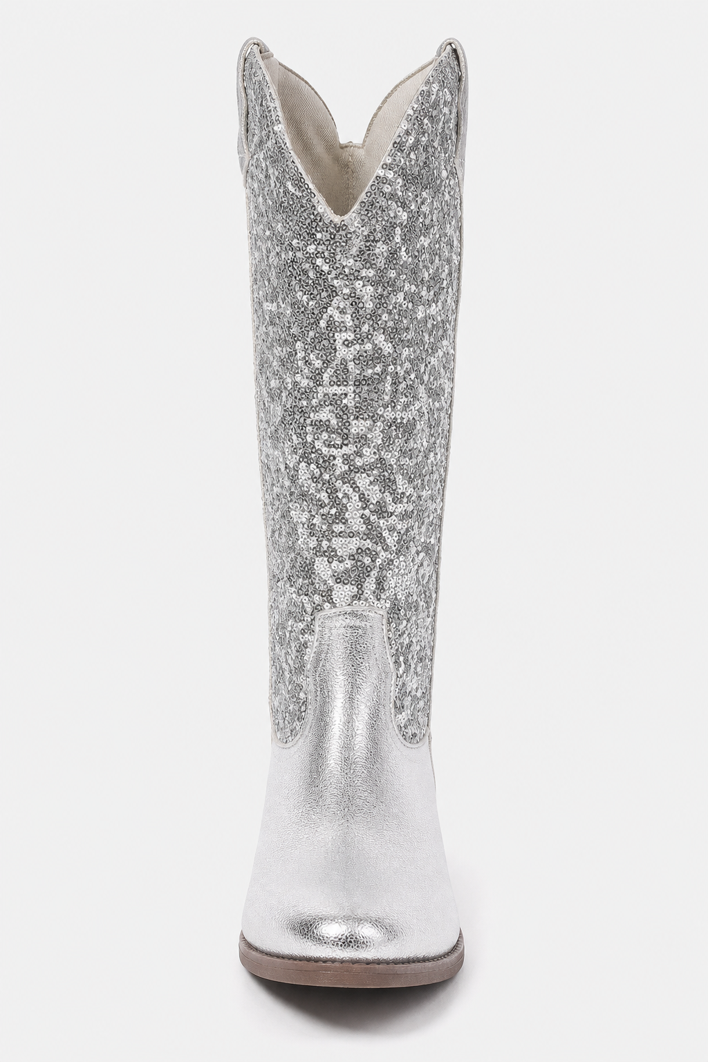 Bottes Santiags Hautes Pailletées Argentées