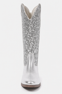 Bottes Santiags Hautes Pailletées Argentées